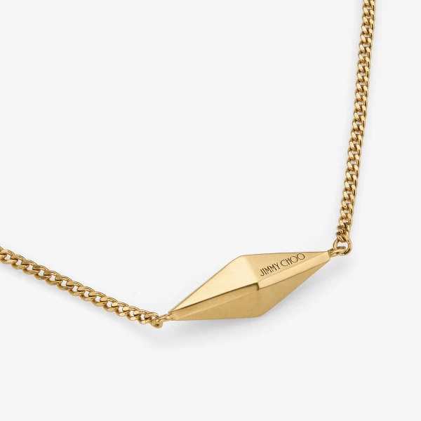 Gold Jimmy Choo Diamond Fine Chain Necklace, view 4 | Necklace