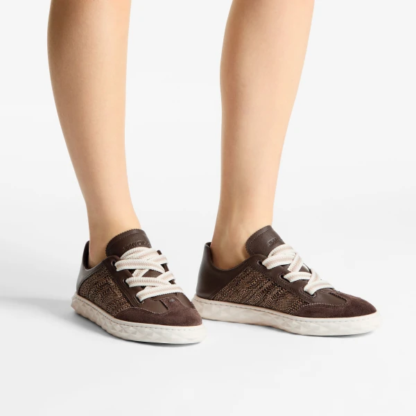 Chocolate and Latte Jimmy Choo Diamond Light Flex Trainers, view 2 | Sneakers