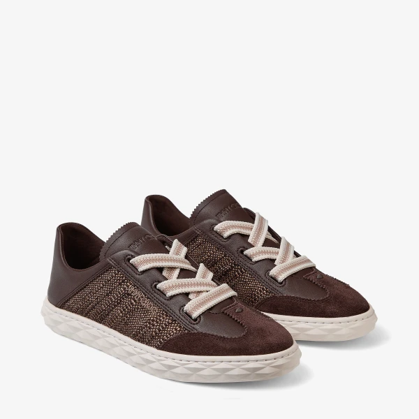 Chocolate and Latte Jimmy Choo Diamond Light Flex Trainers, view 3 | Sneakers
