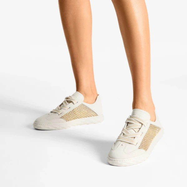 Gold and Latte Jimmy Choo Diamond Light Flex Trainers, view 2 | Sneakers
