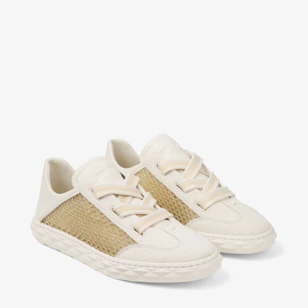 Gold and Latte Jimmy Choo Diamond Light Flex Trainers, view 3 | Sneakers