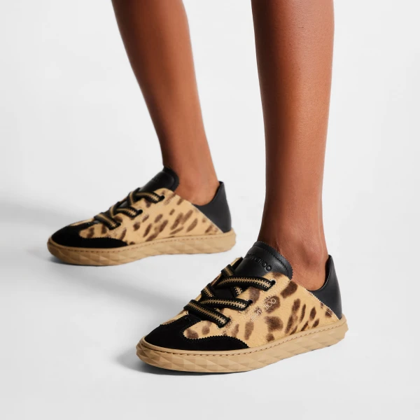 Natural and Black Jimmy Choo Diamond Light Flex Trainers, view 2 | Sneakers