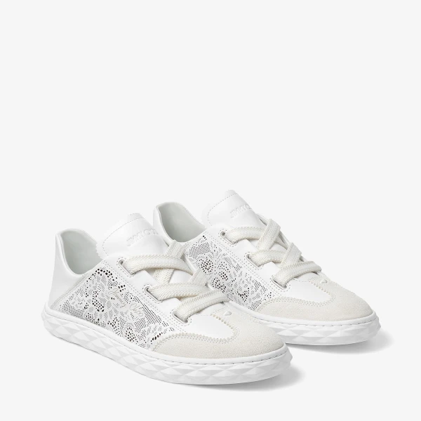 White Jimmy Choo Diamond Light Flex Trainers, view 3 | Sneakers