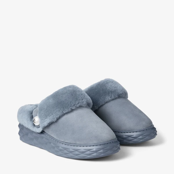 Arctic Blue Jimmy Choo Diamond Maxi Mule, view 3 | Mules