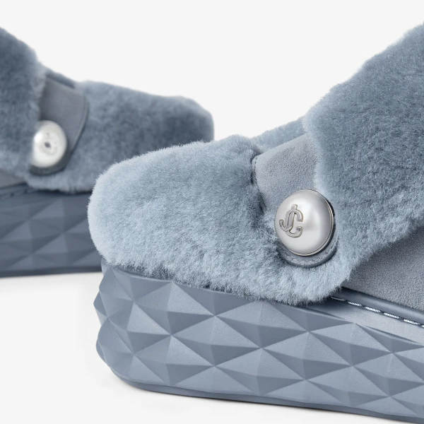 Arctic Blue Jimmy Choo Diamond Maxi Mule, view 4 | Mules