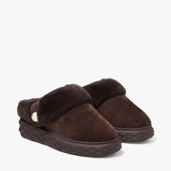 Chocolate Jimmy Choo Diamond Maxi Mule, view 2 | Mules