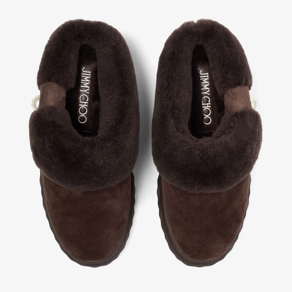 Chocolate Jimmy Choo Diamond Maxi Mule, view 4 | Mules