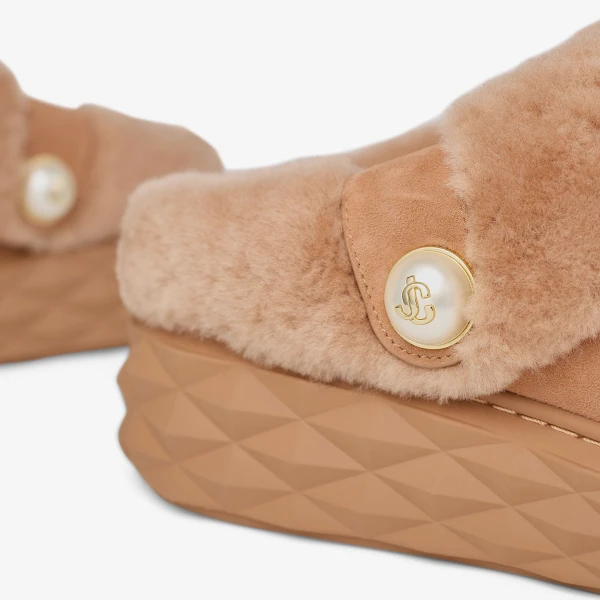 Toffee Jimmy Choo Diamond Maxi Mule, view 3 | Mules