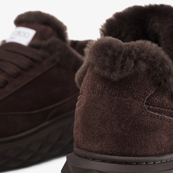 Chocolate Jimmy Choo Diamond Maxi Retro Trainers, view 3 | Sneakers