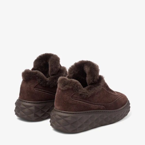Chocolate Jimmy Choo Diamond Maxi Retro Trainers, view 5 | Sneakers