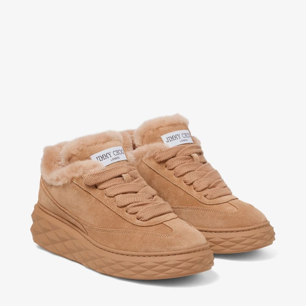 Toffee Jimmy Choo Diamond Maxi Retro Trainers, view 2 | Sneakers