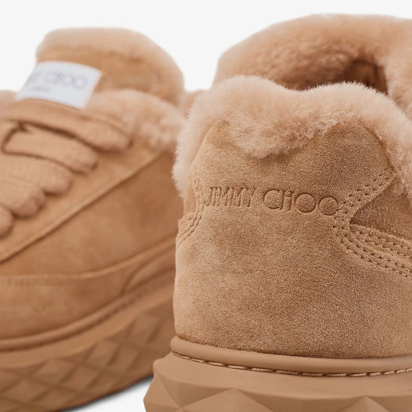 Toffee Jimmy Choo Diamond Maxi Retro Trainers, view 3 | Sneakers