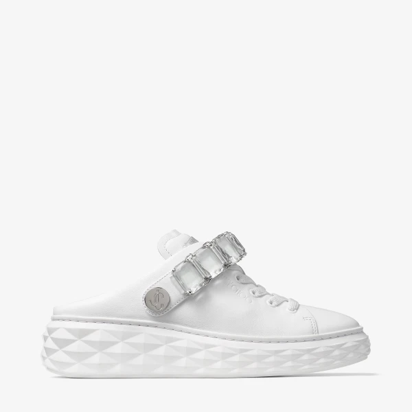 White and Crystal Jimmy Choo Diamond Sling Trainers, view 2 | Sneakers