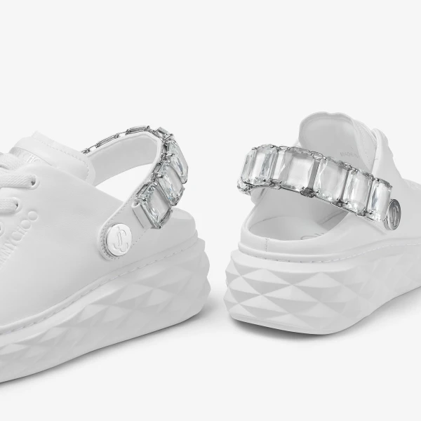 White and Crystal Jimmy Choo Diamond Sling Trainers, view 4 | Sneakers