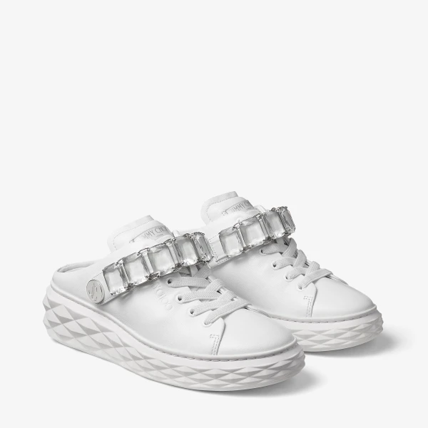 White and Crystal Jimmy Choo Diamond Sling Trainers, view 5 | Sneakers