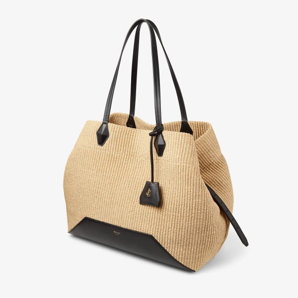 Natural, Black and Gold Jimmy Choo Diamond Tote Large, view 2 | Totes & Top-Handle Bags