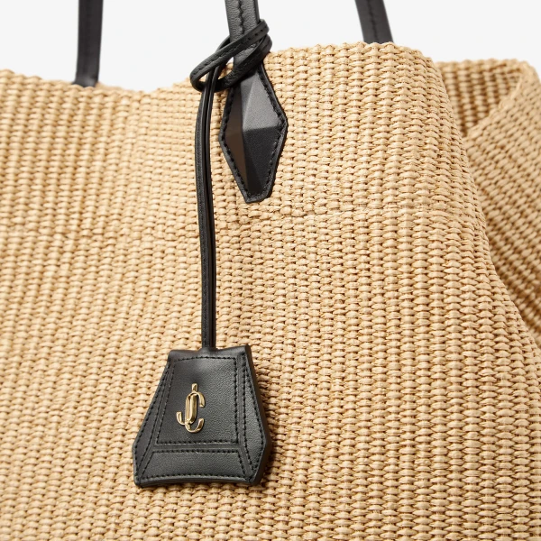 Natural, Black and Gold Jimmy Choo Diamond Tote Large, view 3 | Totes & Top-Handle Bags