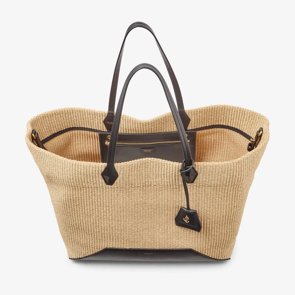 Natural, Black and Gold Jimmy Choo Diamond Tote Large, view 4 | Totes & Top-Handle Bags