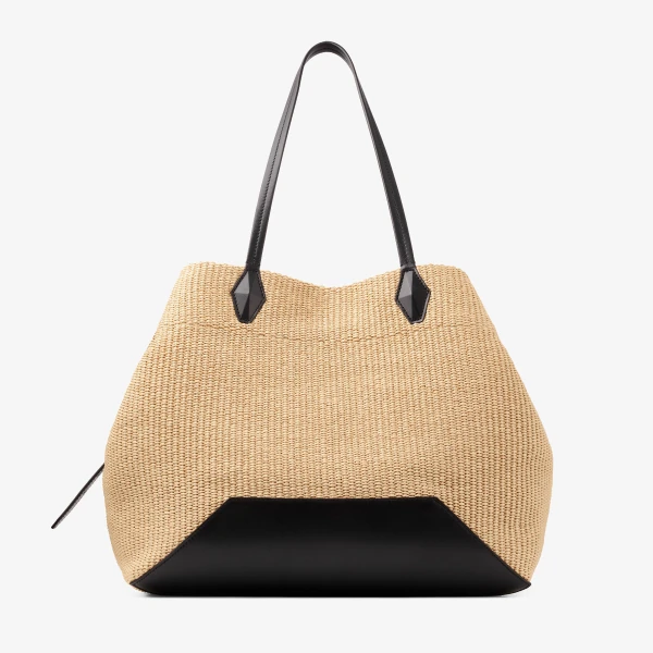 Natural, Black and Gold Jimmy Choo Diamond Tote Large, view 5 | Totes & Top-Handle Bags
