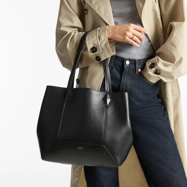 Black Jimmy Choo Diamond Tote Medium, view 2 | Totes & Top-Handle Bags