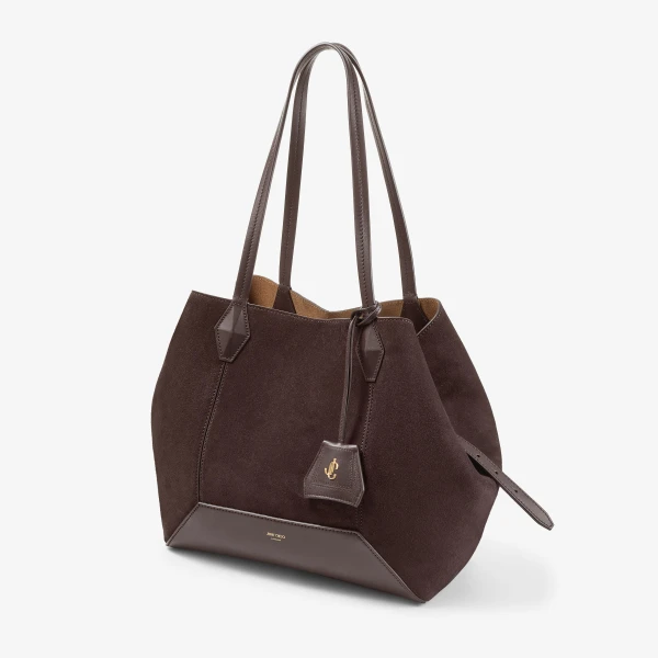 Coffee and Gold Jimmy Choo Diamond Tote Medium, view 3 | Totes & Top-Handle Bags