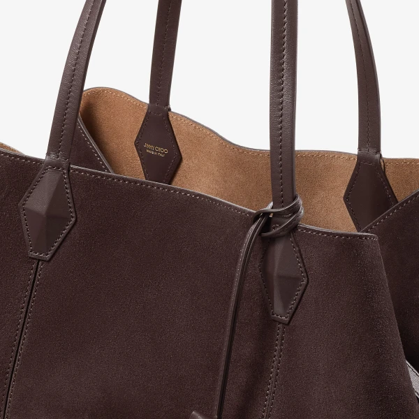 Coffee and Gold Jimmy Choo Diamond Tote Medium, view 4 | Totes & Top-Handle Bags