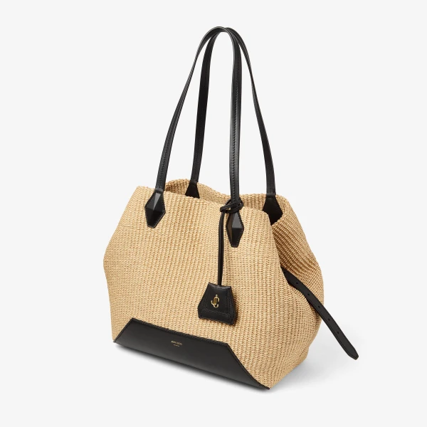 Natural, Black and Gold Jimmy Choo Diamond Tote Medium, view 2 | Totes & Top-Handle Bags