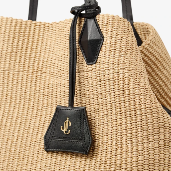 Natural, Black and Gold Jimmy Choo Diamond Tote Medium, view 3 | Totes & Top-Handle Bags
