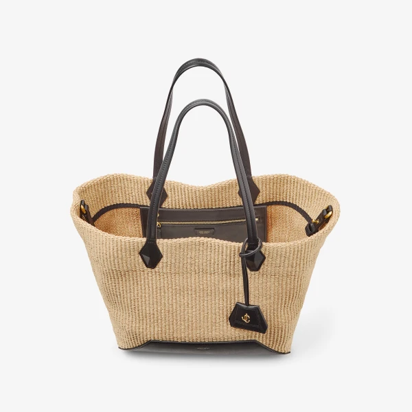 Natural, Black and Gold Jimmy Choo Diamond Tote Medium, view 4 | Totes & Top-Handle Bags