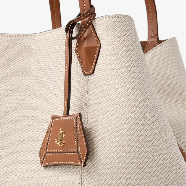 Natural, Tan and Gold Jimmy Choo Diamond Tote Medium, view 4 | Totes & Top-Handle Bags