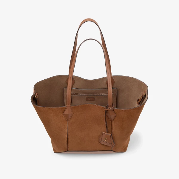 Tan and Gold Jimmy Choo Diamond Tote Medium, view 5 | Totes & Top-Handle Bags