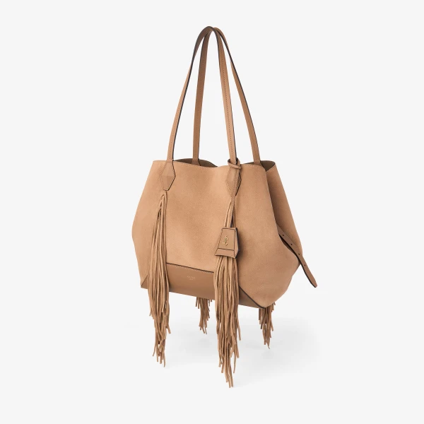 Toffee and Gold Jimmy Choo Diamond Tote Medium, view 3 | Totes & Top-Handle Bags