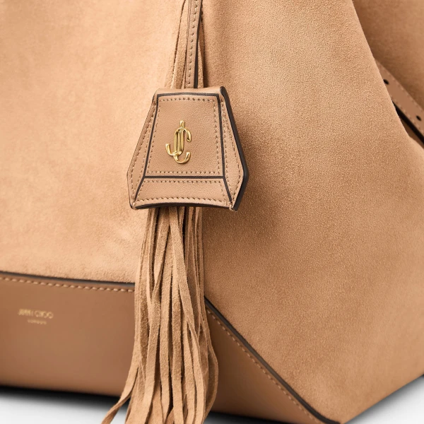 Toffee and Gold Jimmy Choo Diamond Tote Medium, view 4 | Totes & Top-Handle Bags