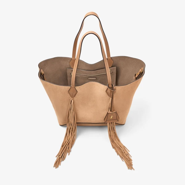 Toffee and Gold Jimmy Choo Diamond Tote Medium, view 5 | Totes & Top-Handle Bags