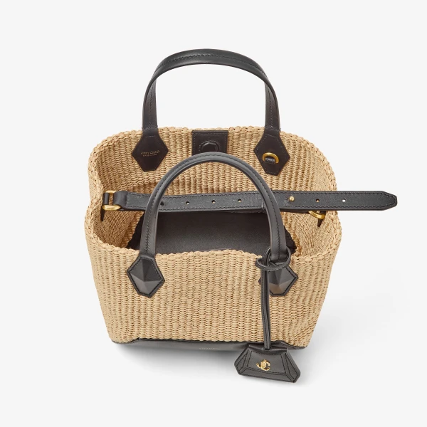 Natural, Black and Gold Jimmy Choo Diamond Tote Small, view 4 | Totes & Top-Handle Bags