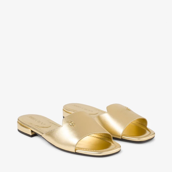 Gold Jimmy Choo Dina Flat, view 2 | Flats