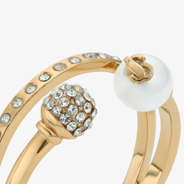 Gold and Crystal Jimmy Choo Double Ring, view 4 | Rings