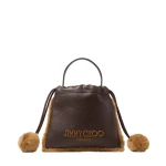 Beige Jimmy Choo Drawstring Pouch Top Handle | Clutch Bags