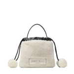Beige Jimmy Choo Drawstring Pouch Top Handle | Clutch Bags