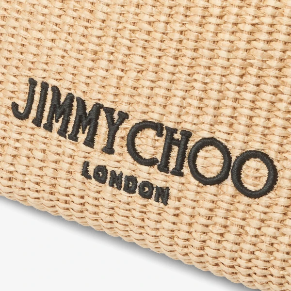 Natural, Black and Light Gold Jimmy Choo Drawstring Pouch Top Handle, view 4 | Clutch Bags