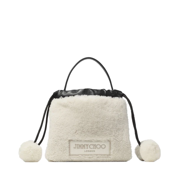 Beige Jimmy Choo Drawstring Pouch Top Handle | Clutch Bags
