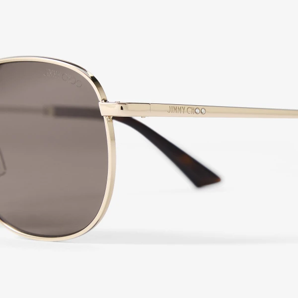 Pale Gold Jimmy Choo Dune Sunglasses, view 3 | Sunglasses