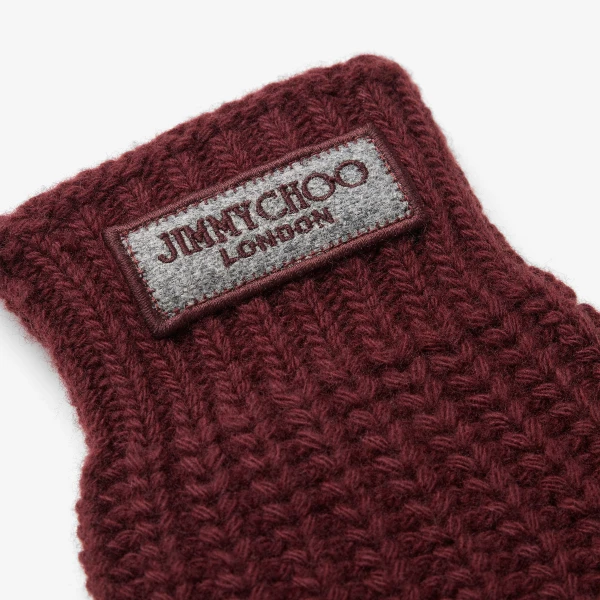 Deep Merlot Jimmy Choo Ebe Gloves, view 3 | Gloves