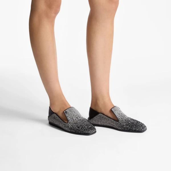 Grey and Black Mix Jimmy Choo Eliot Slipper, view 2 | Flats