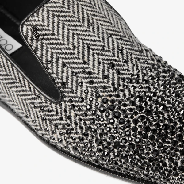 Grey and Black Mix Jimmy Choo Eliot Slipper, view 4 | Flats