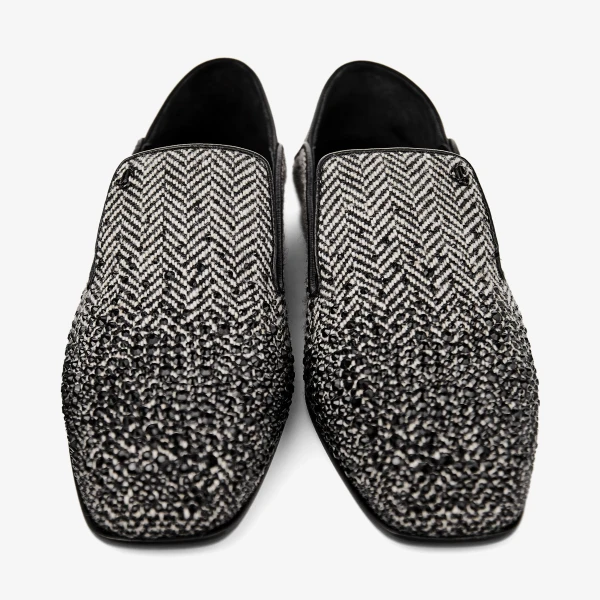Grey and Black Mix Jimmy Choo Eliot Slipper, view 6 | Flats