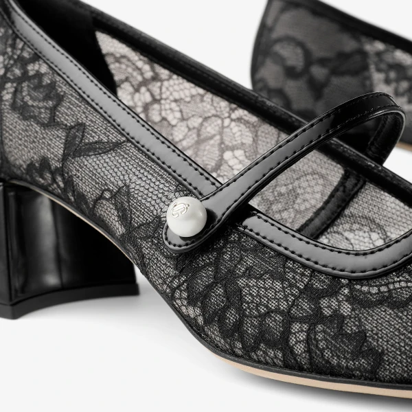 Black Jimmy Choo Elisa 45 Pumps, view 4 | Heels