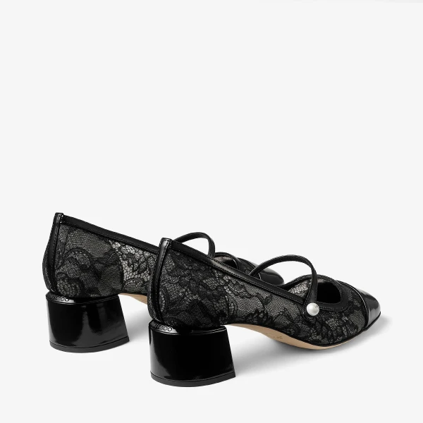 Black Jimmy Choo Elisa 45 Pumps, view 6 | Heels