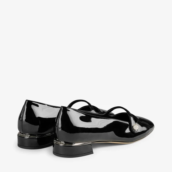 Black Jimmy Choo Elisa Ballerina Pumps, view 5 | Flats
