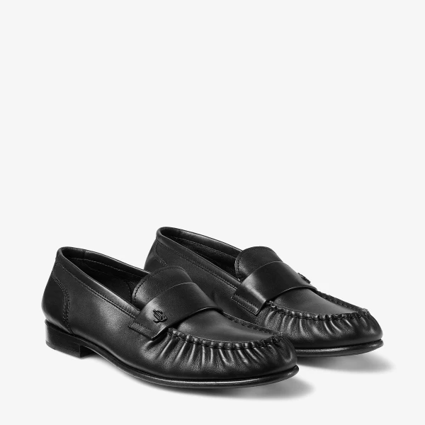 Black Jimmy Choo Ellis Loafer, view 3 | Loafers